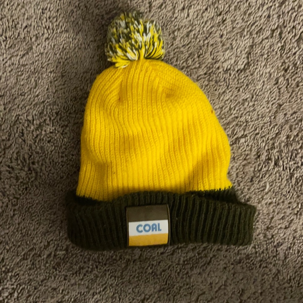 Brown and yellow beanie